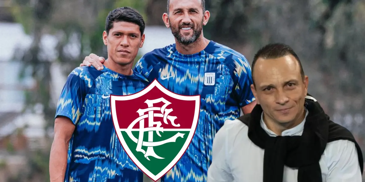 Alejandro Restrepo feliz, mientras Jesús Castillo y Hernán Barcos sonríen