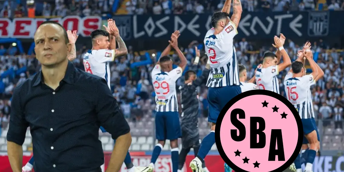 Alejandro Restrepo mirando serio y Alianza Lima pidiendo palmas