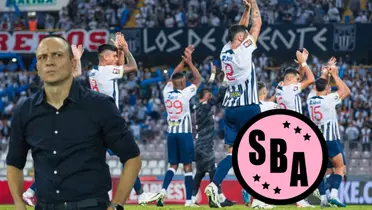 Alejandro Restrepo mirando serio y Alianza Lima pidiendo palmas