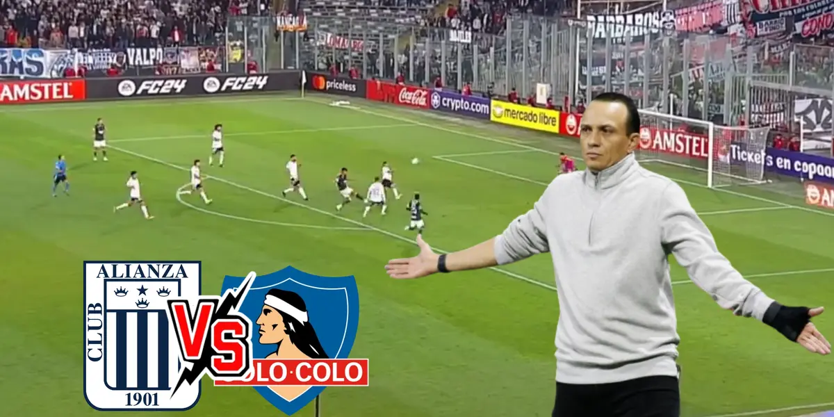 Alejandro Restrepo molesto y Jeriel De Santis fallando un gol ante Colo Colo 