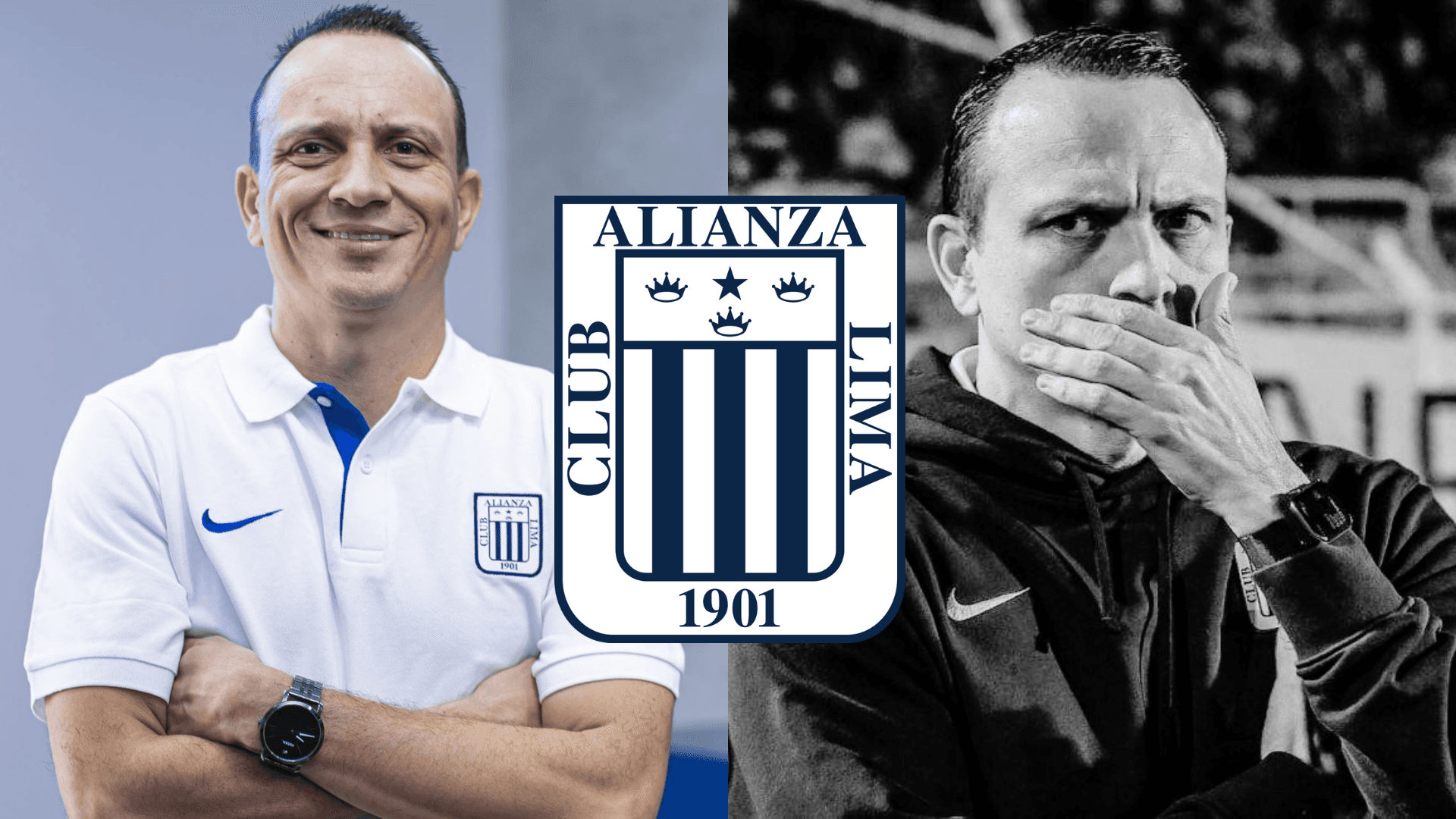 Alejandro Restrepo sonriendo y con la mano en la boca