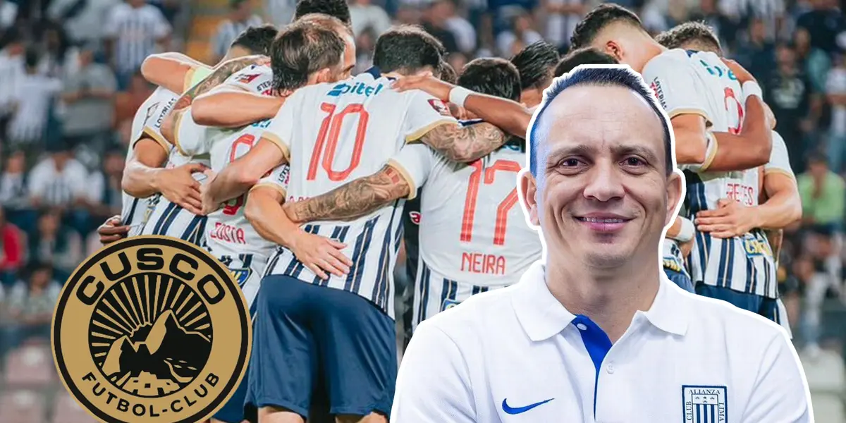 Alejandro Restrepo sonriente y Alianza Lima en el fondo (Foto: Alianza Lima)