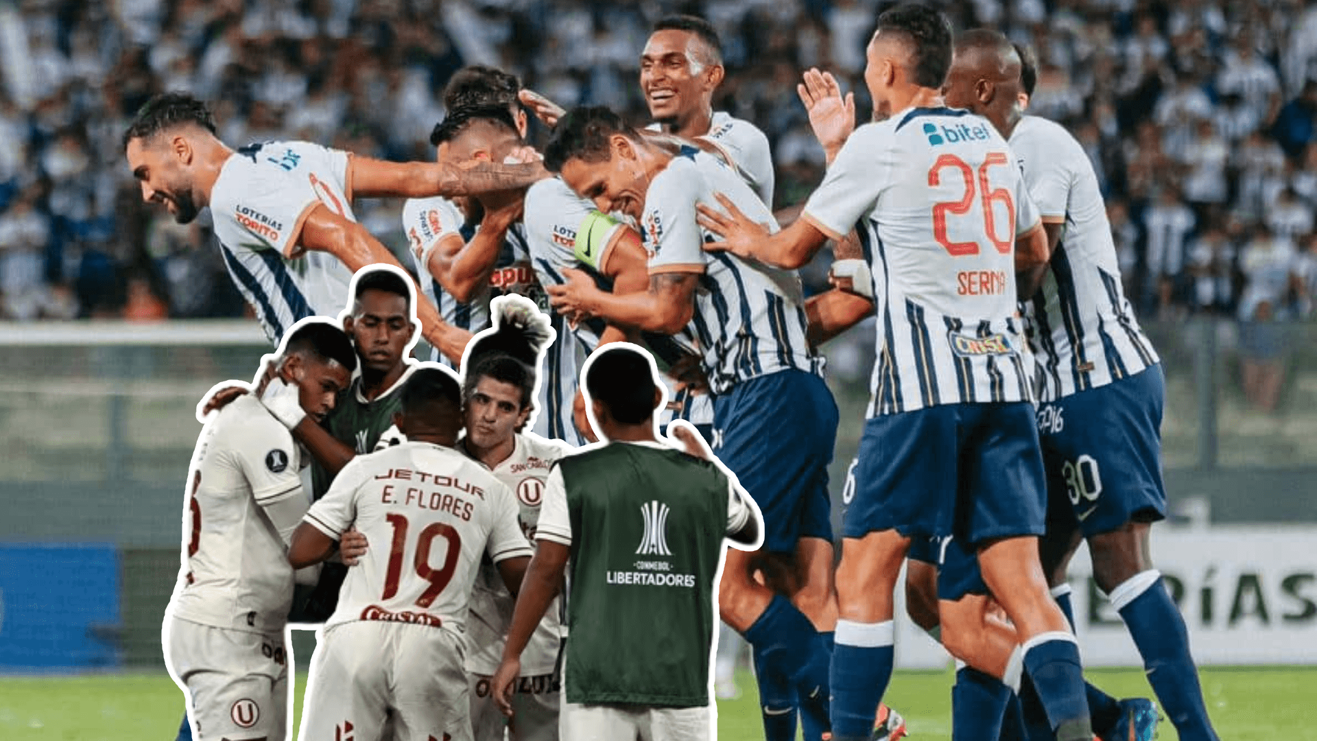Alianza Lima celebrando gol y los jugadores de la U tristes (Foto: Alianza Lima)