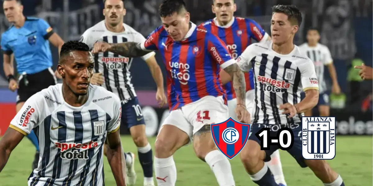 Alianza Lima jugando ante Cerro Porteño por Copa Libertadores. FOTO: América Noticias
