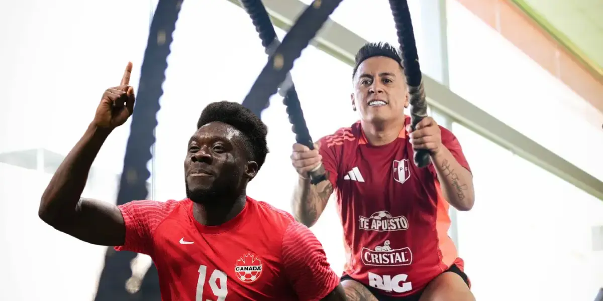 Alphonse Davies - Christian Cueva (Foto: Selección Peruana)