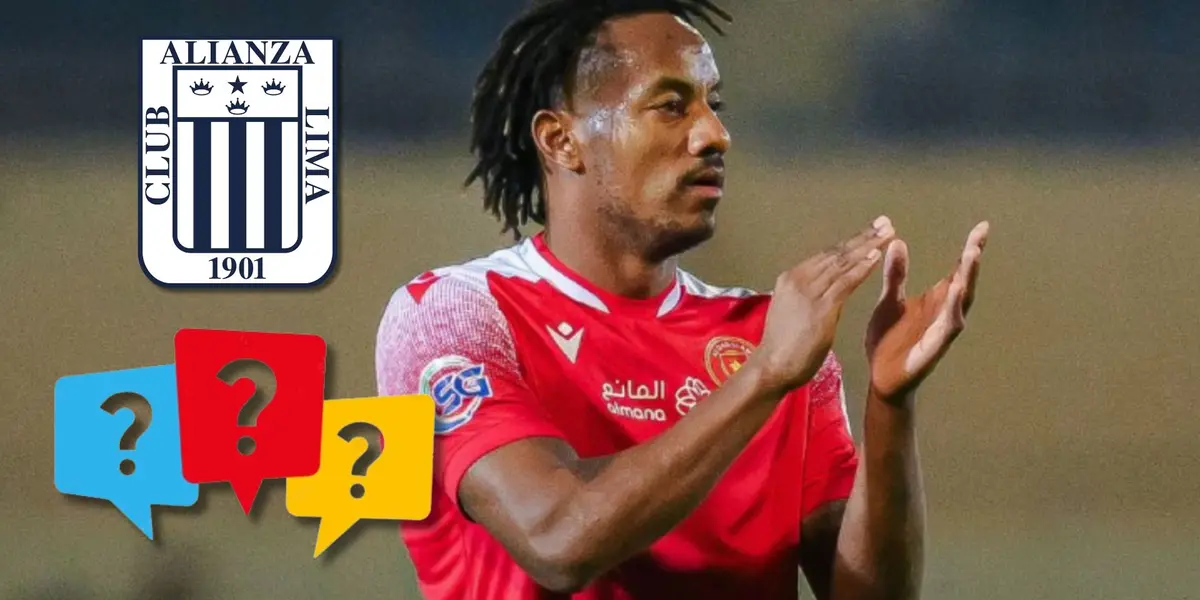 André Carrillo aplaudiendo y vistiendo la camiseta del Al-Qadisiyah de Arabia