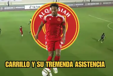 André Carrillo logró dar su primera asistencia en el cuadro del Al Qadisiya