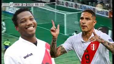 Andrés Mendoza y Paolo Guerrero vistiendo la camiseta de la Selección Peruana