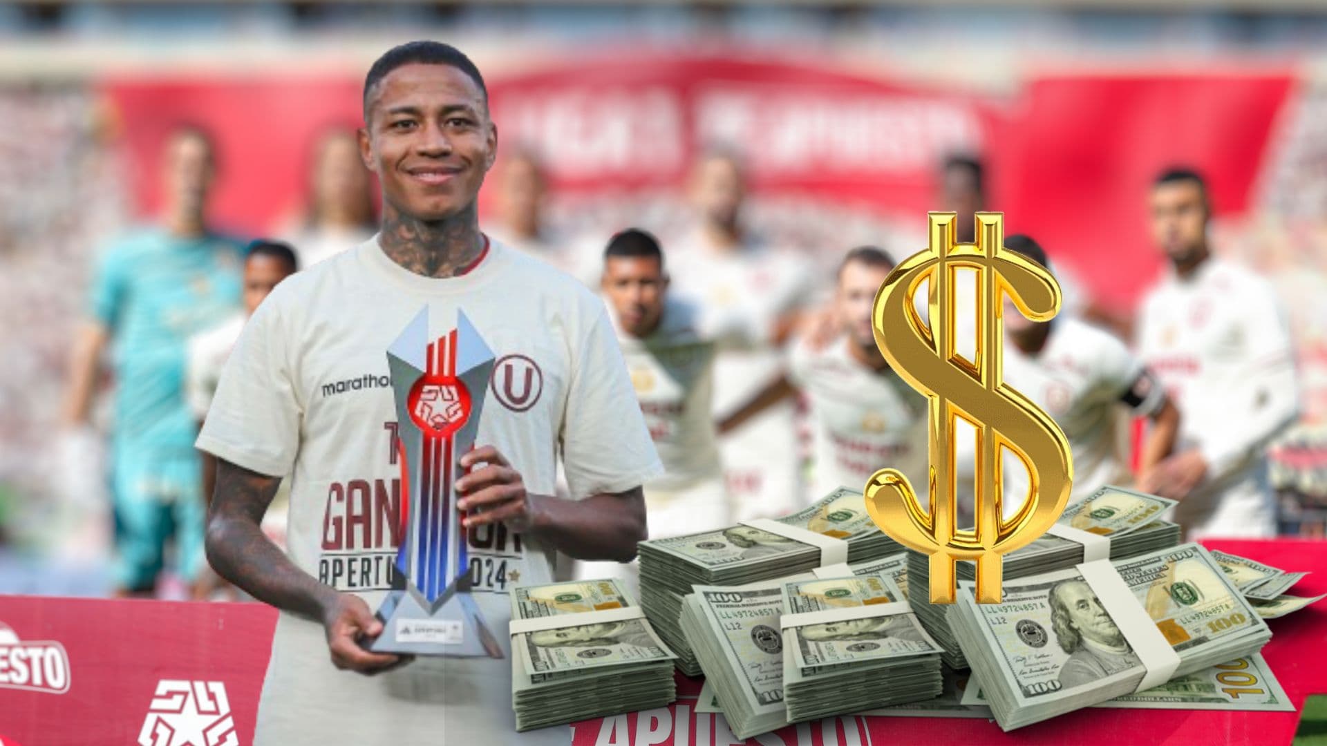 Andy Polo con el premio de mejor jugador del Torneo Apertura