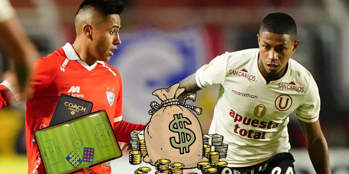 Andy Polo disputando una acción de juego en el Cienciano vs Universitario