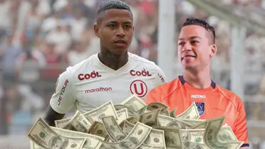 Andy Polo mirando a Cristian Benavente