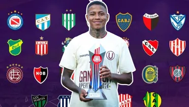 Andy Polo posando con el trofeo a mejor jugador (Foto: Universitario)