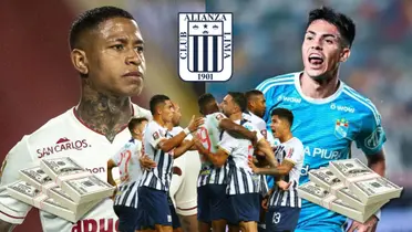 Andy Polo, Santiago González y jugadores de Alianza Lima festejando