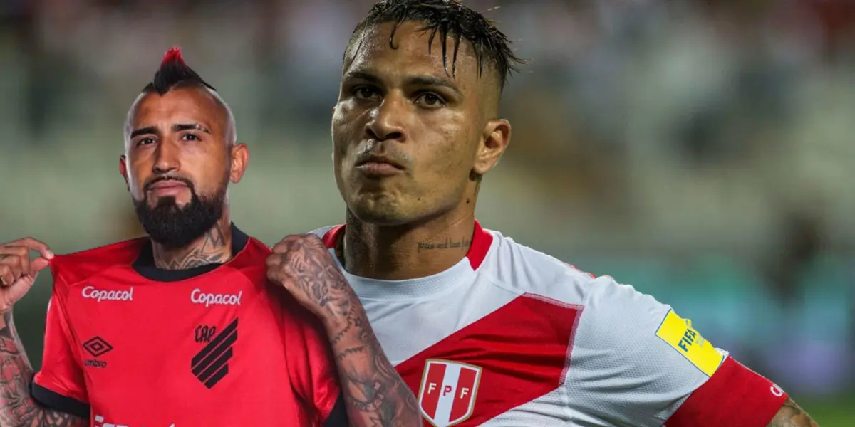 Arturo Vidal, al lado Paolo Guerrero.