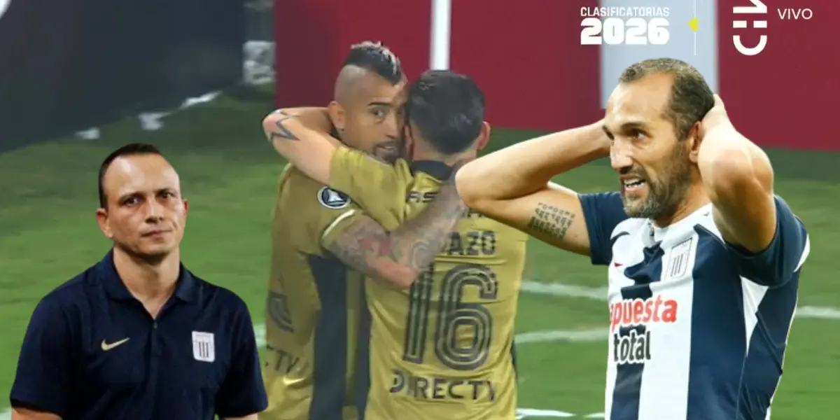 Arturo Vidal celebrando su gol, Barcos y Restrepo molestos (Foto: Captura)