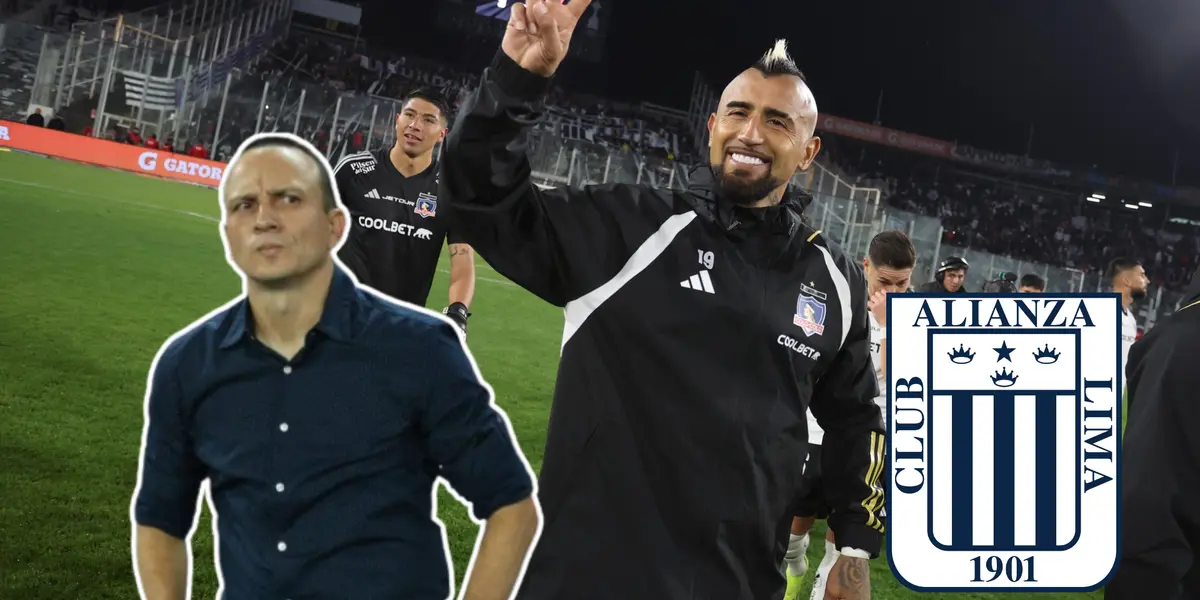 Arturo Vidal feliz y Alejandro Restrepo serio (Foto: Colo Colo)