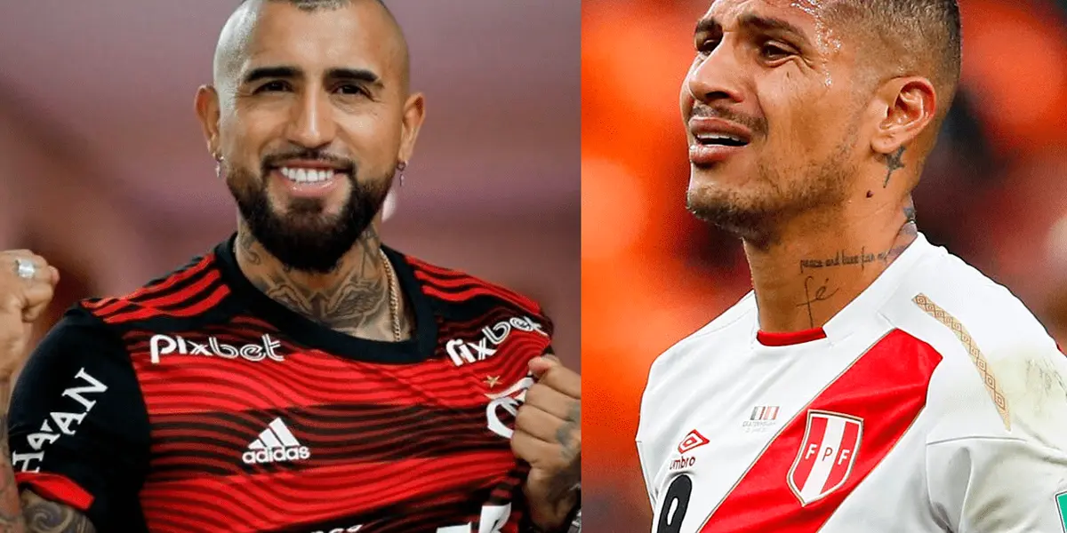 Arturo Vidal no tuvo compasión contra Paolo Guerrero en el Brasileirao