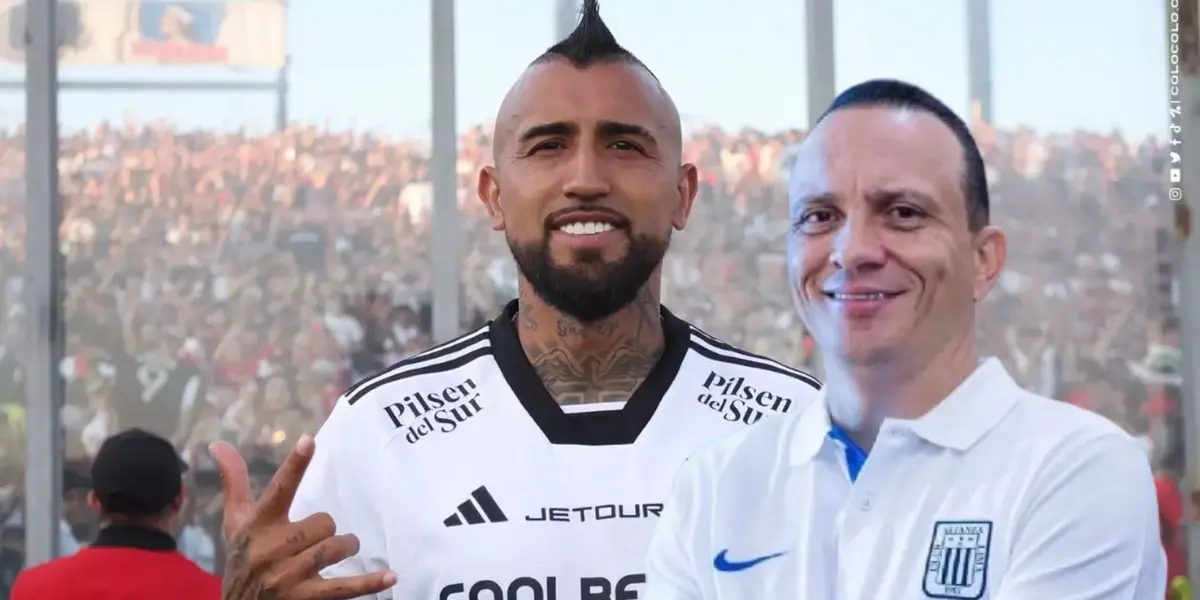 Arturo Vidal y Alejandro Restrepo posando para las cámaras
