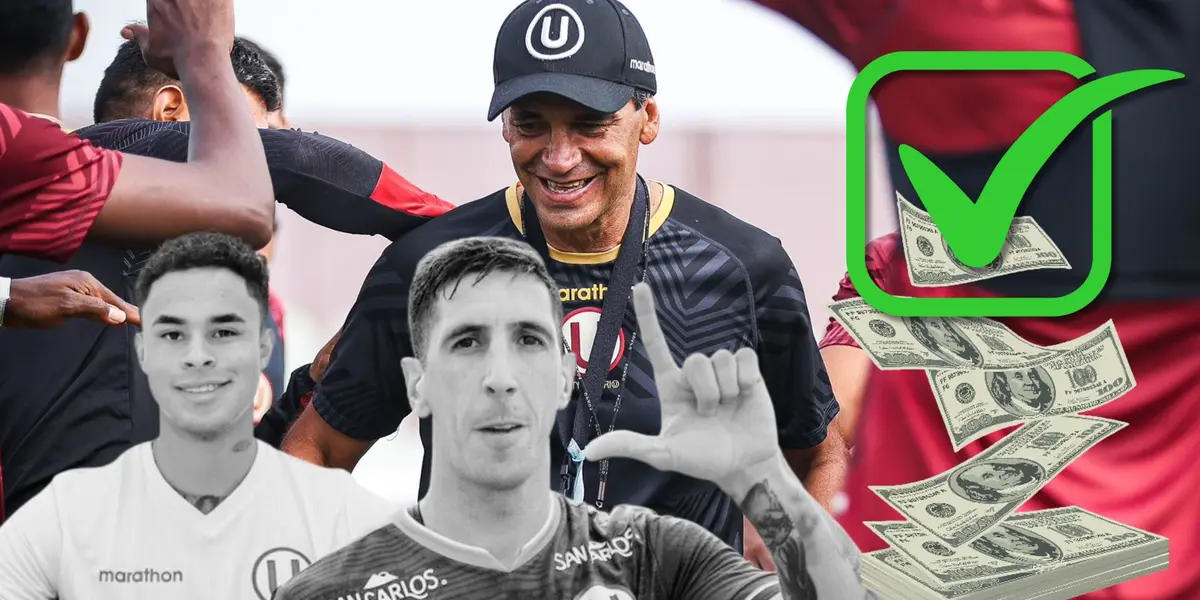 Bustos en el entrenamiento de la ´U´, mientras Olivares y Dorregaray en fondo blanco y negro