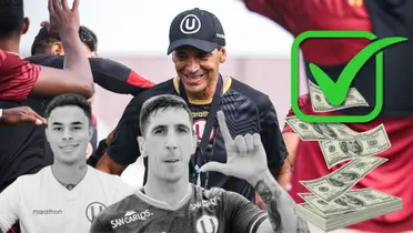 Bustos en el entrenamiento de la ´U´, mientras Olivares y Dorregaray en fondo blanco y negro