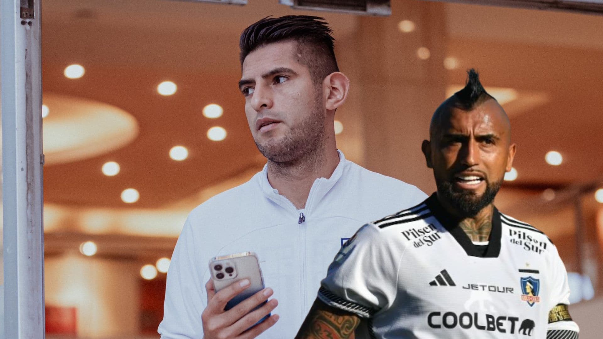 Carlos Zambrano y debajo Arturo Vidal