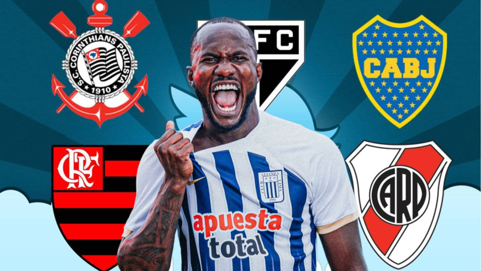 Cecilio Waterman vistiendo la camiseta de Alianza Lima