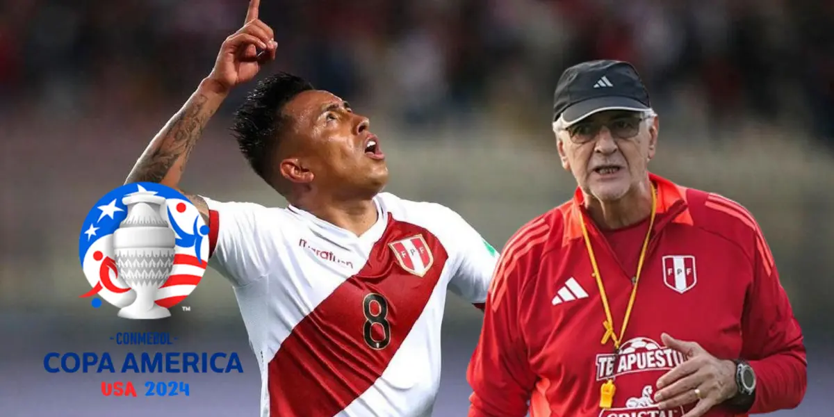 Christian Cueva, al lado Jorge Fossati dirigiendo a la bicolor. FOTO: Fútbol Peruano