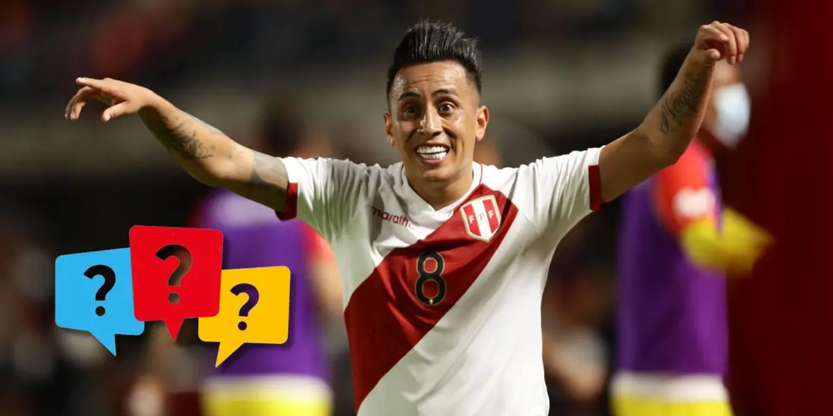 Christian Cueva celebrando con la Selección Peruana