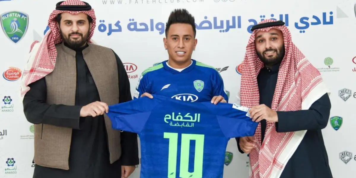 Christian Cueva con la camiseta 10 del Al Fateh de Arabia Saudita. (Foto: Andina)