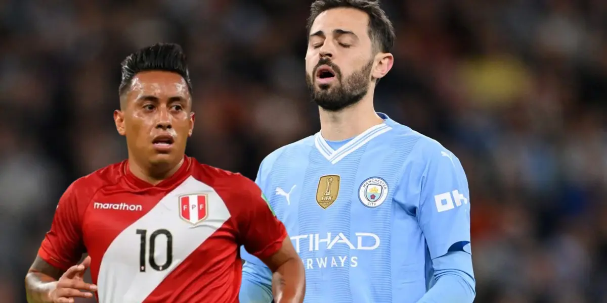 Christian Cueva con la Selección Peruana y Bernardo Silva lamentándose