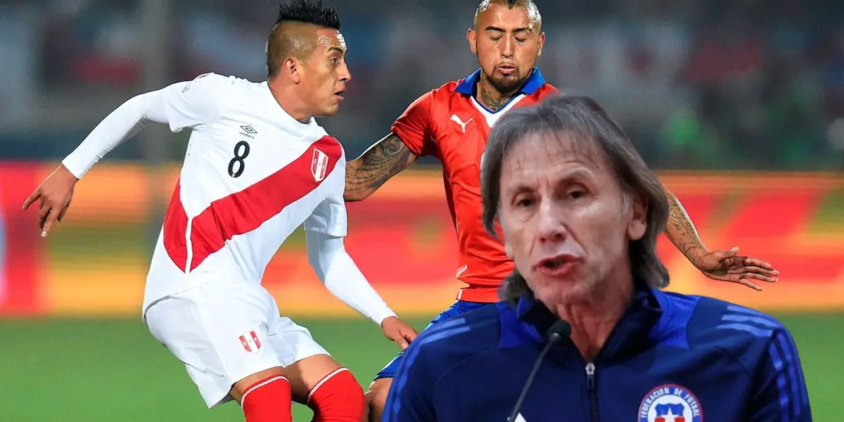 Christian Cueva - Ricardo Gareca - Arturo Vidal (Foto: Conmebol)