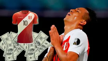 Christian Cueva sufriendo con la camiseta de la Selección Peruana