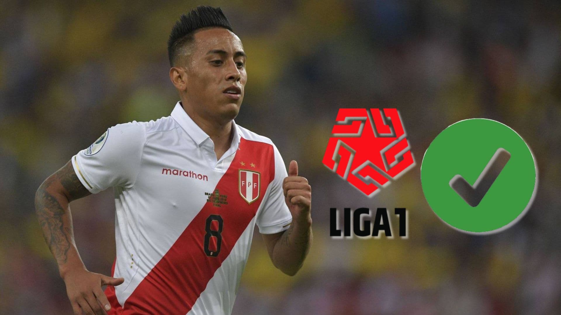 Christian Cueva vistiendo la camiseta de la Selección Peruana