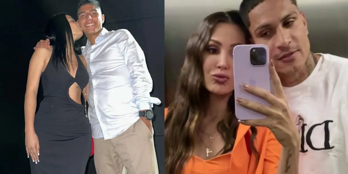 Cielo Berrios y Piero Quispe a la izquierda y Paolo Guerrero con Ana Paula Consorte a la derecha