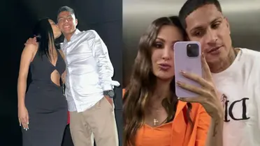 Cielo Berrios y Piero Quispe a la izquierda y Paolo Guerrero con Ana Paula Consorte a la derecha