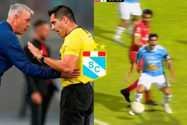 Claro penal que Micke Palomino no cobró en el Sporting Cristal vs Sport Huancayo 