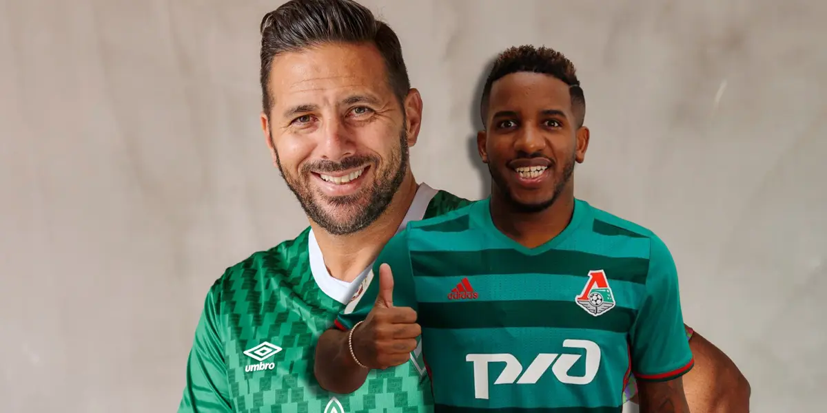 Claudio Pizarro y Jefferson Farfán (Foto: Werder Bremen y Lokomotiv).
