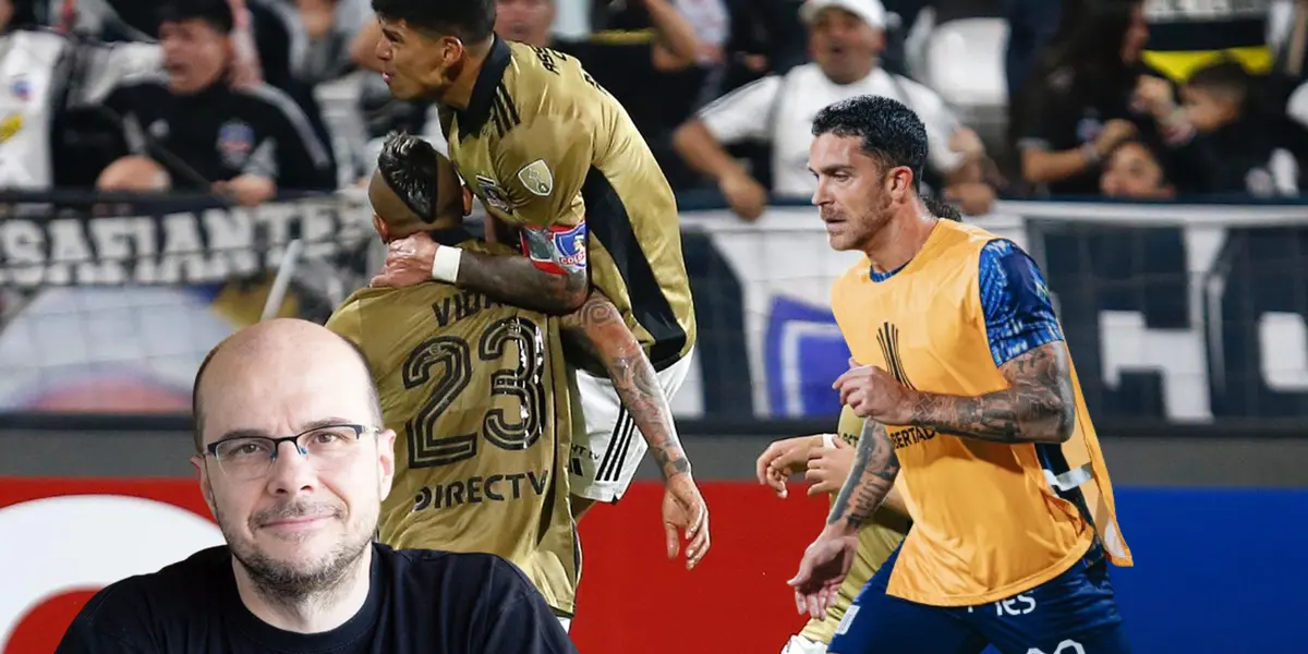 Colo Colo celebrando gol, Arregui calentando y Misterchip feliz (Foto: Colo Colo)