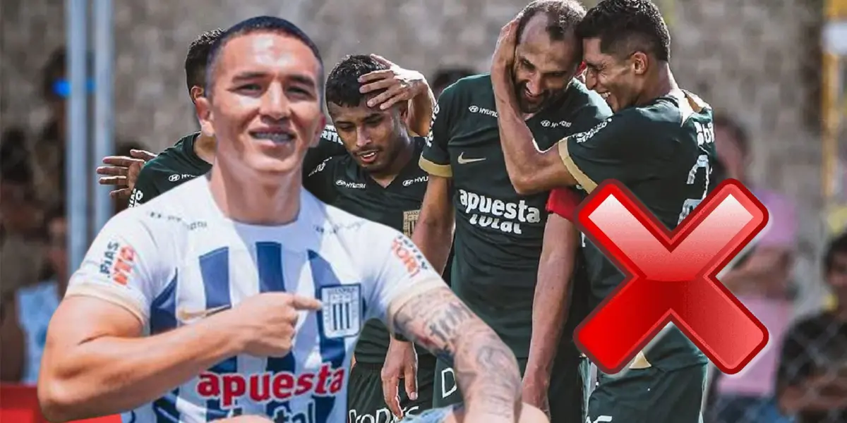 Cristian Neira posando con la camiseta de Alianza Lima y el plantel festejando un gol