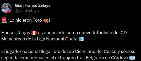 Hansell Riojas jugará en el extranjero