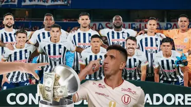Diego Dorregaray celebrando y los jugadores de Alianza Lima posando para la foto 