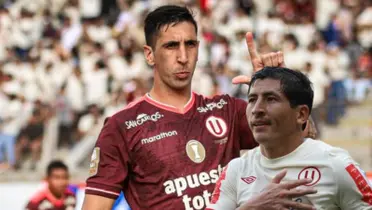 Diego Dorregaray festejando, al lado Johan Fano. FOTO: Depor