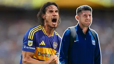 Edinson Cavani y Carlos Zambrano (Foto: El Gráfico)