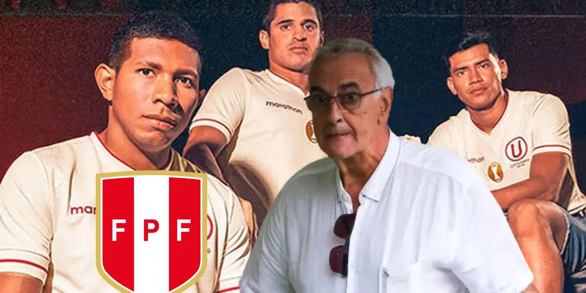 Edison Flores, Aldo Corzo, José Rivera y Jorge Fossati posando para las cámaras