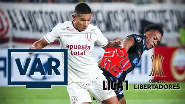 Edison Flores friccionando una jugada en el duelo de hoy entre la ´U´ vs Liga de Quito