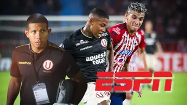 Edison Flores viendo una acción de juego en el Junior vs Barranquilla