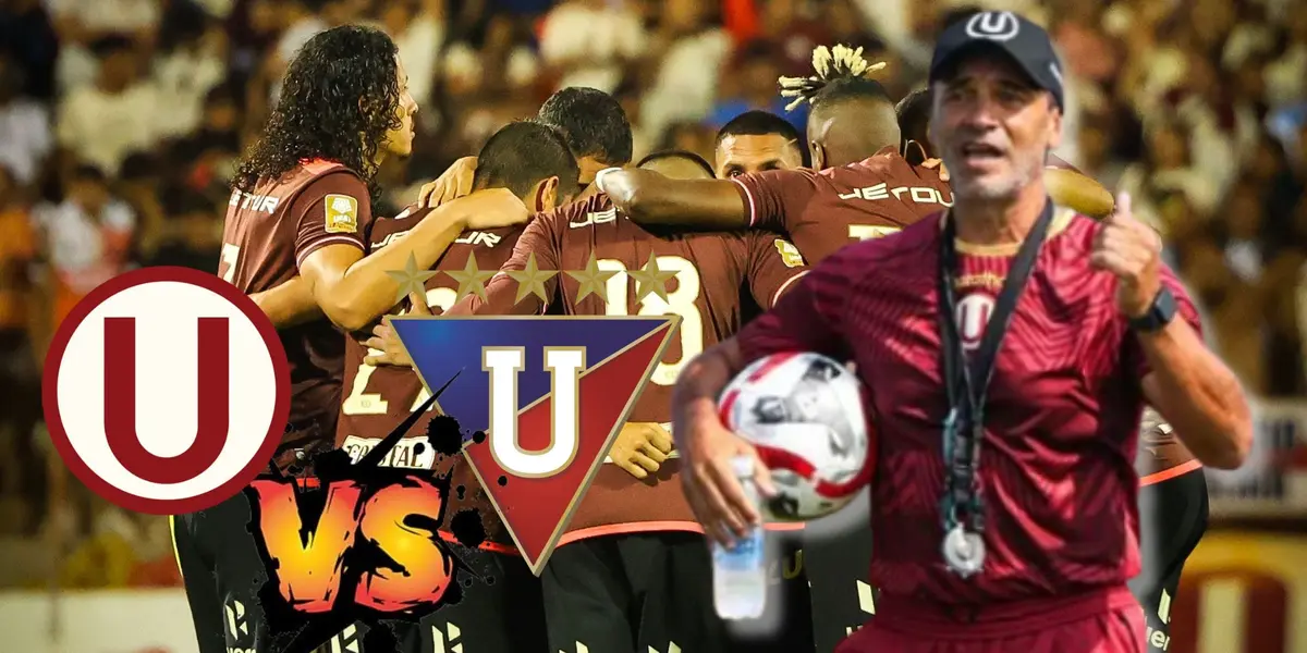 El 11 de Universitario de Deportes con Fabián Bustos dándoles indicaciones