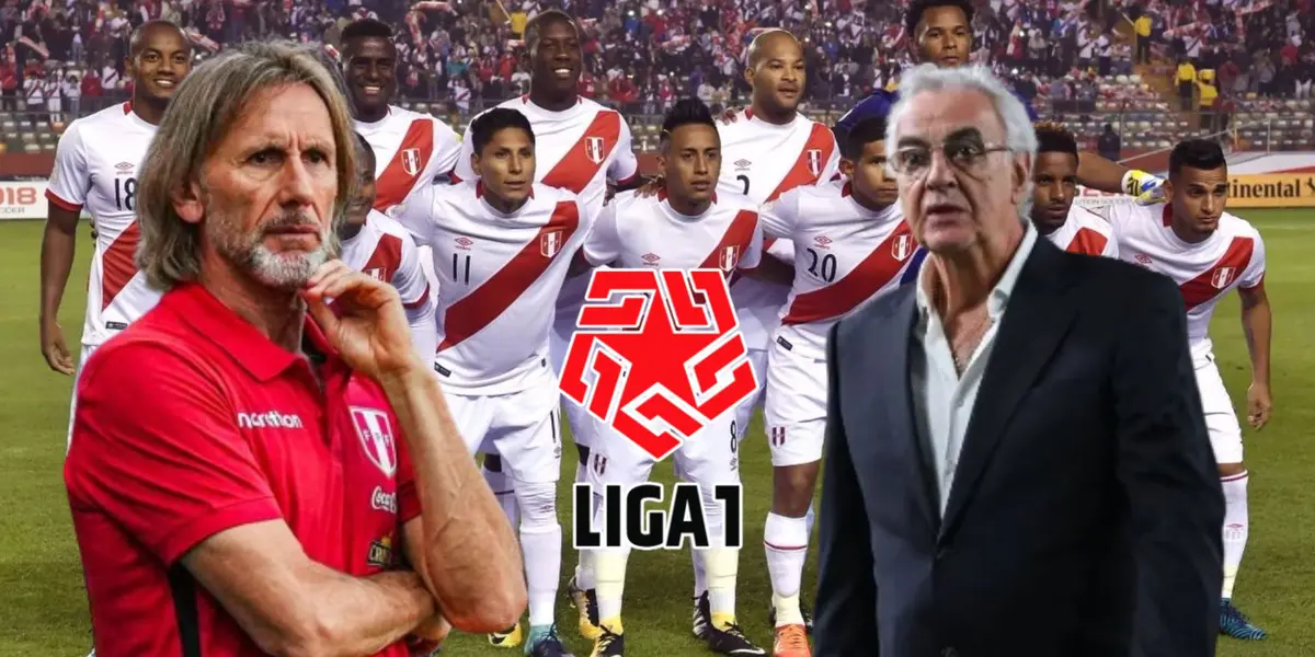 El 11 titular de la Bicolor en el año 2017, delante Ricardo Gareca y Jorge Fossati