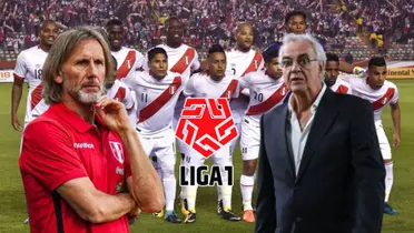 El 11 titular de la Bicolor en el año 2017, delante Ricardo Gareca y Jorge Fossati