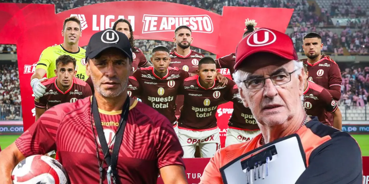 El 11 titular de Universitario de Deportes, delante de ellos Fabián Bustos y Jorge Fossati